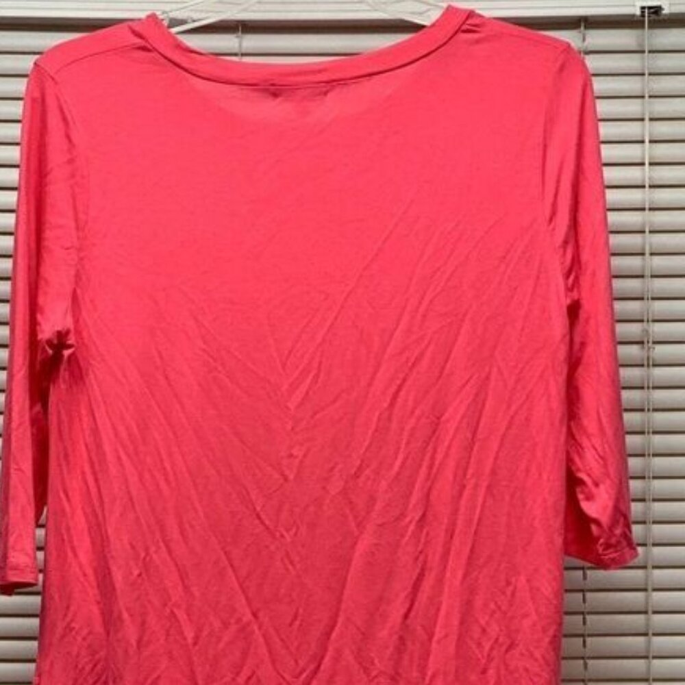 Simply Southern Large Coral 3/4 Length Shirt Size Large